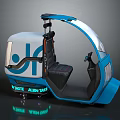 Blue and White Modern Taxi Motorcycle With Transparent Canopy Black Seat And Alen Taxi Logo