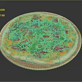 Fresh Homemade Pizza Topped With Arugula And Pepperoni On Wooden Plate