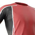 Red And Black Color Block Short Sleeved T Shirt For Sports