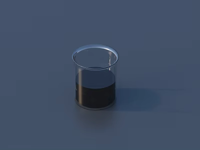 Transparent Glass Cup With Dark Liquid For Daily Life Use And Simple Decoration 3d model