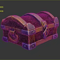 Wooden Treasure Chest With Gold Blue Metal Accents Lock Clasp And Textured Surface