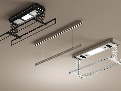 Ceiling Mounted Clothes Racks With Multiple Designs Black And Silver Finishes 3d model