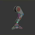 3D Model of Mechanical Arm With Metallic Joints And Stable Base Structure 3d model