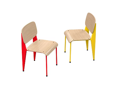 Modern Dining Chair Wood Dining Chair Single Chair Memphis Dopamine Middle Ancient 3d model