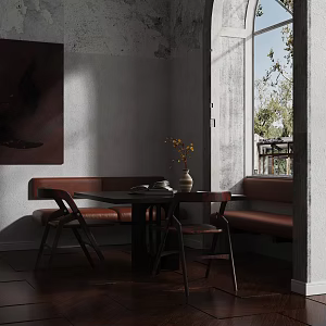 Vintage Industrial Living Room Dining Table Chair Home Decoration Home Furnishing 3d model