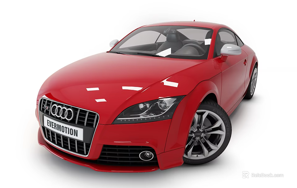 Red Audi Two Door Sports Car With Sleek Exterior And Modern Design 3d model 