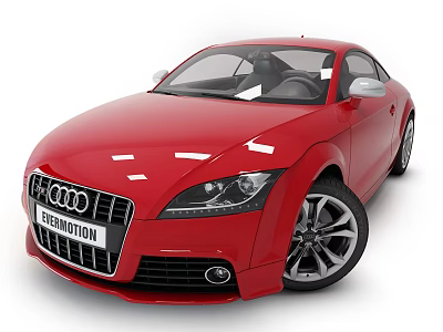 Red Audi Two Door Sports Car With Sleek Exterior And Modern Design 3d model