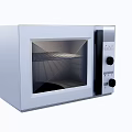 White Microwave Oven With Glass Door And Knob Controls For Kitchen Appliance Use