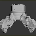 Multi Legged Mechanical Creature 3D Model With Armored Structure And Weapon Component 3d model