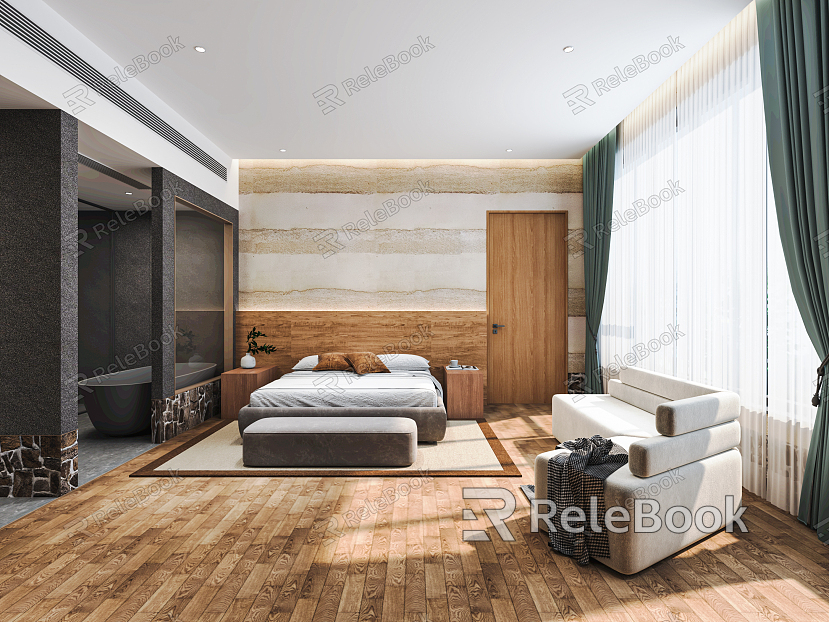 Modern Guest Room Homestay Guest Room Hotel Guest Room Inn Guest Room Homestay Single Room Standard Room Toilet model