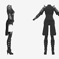 Medieval Fantasy Battle Armor Outfit With Shoulder Plates Wrist Guards And Leg Armor