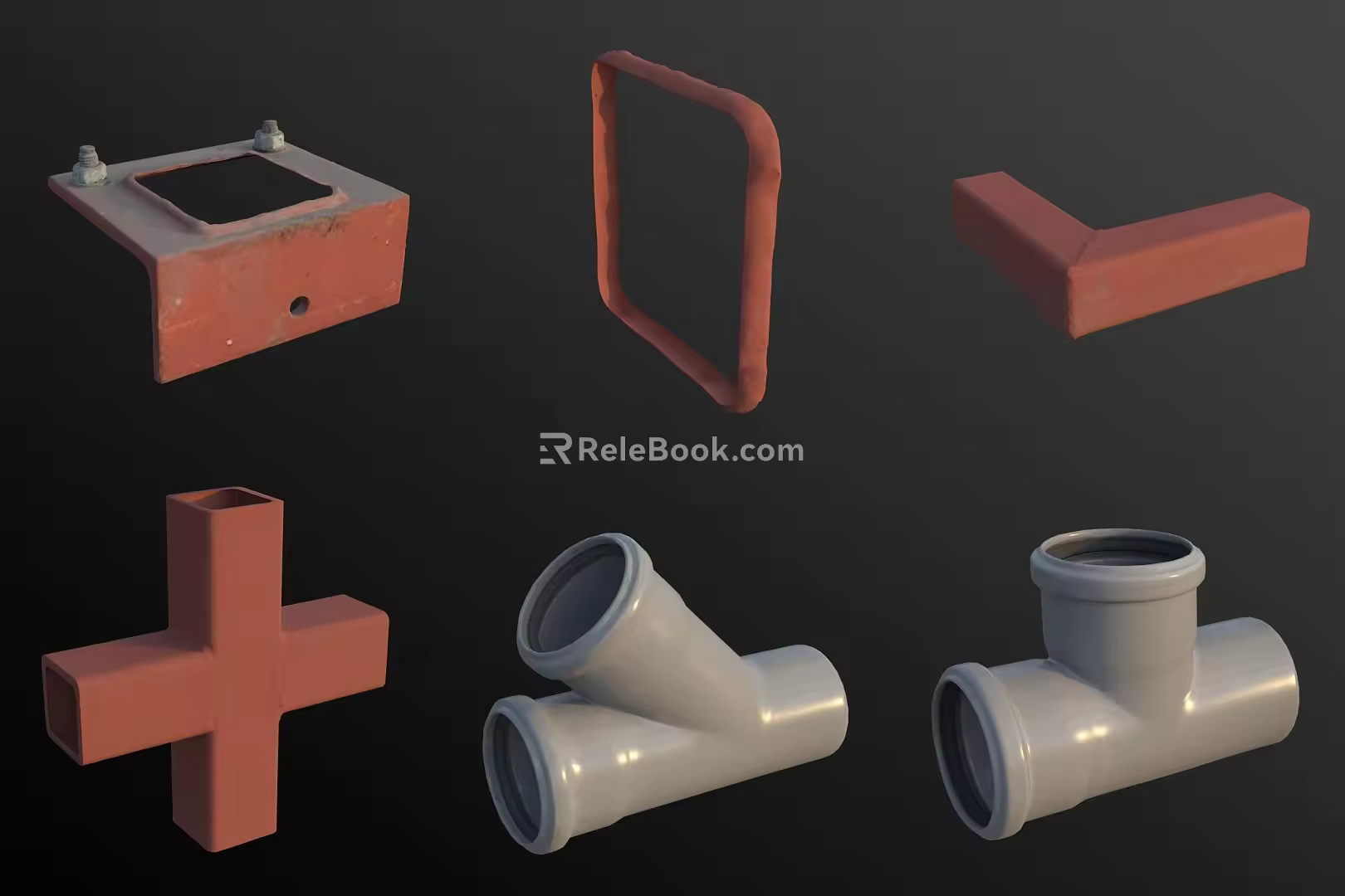 Pipe Tee Fitting Hardware 3d model