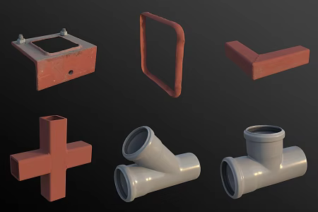 Pipe Tee Fitting Hardware 3d model
