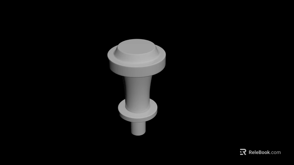 White Mechanical Industrial Component With Cylindrical Structure And Disk Shaped Parts 3d model 