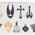 Exquisite Jewelry Pendants With Various Ornate Designs Including Wing Cross Butterfly Shapes And Red Gems