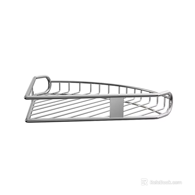 Stainless Steel Bathroom Shower Storage Rack With Grid Design For Toiletries 3d model 