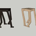 Modern Side Tables With Black And Light Wood Finishes And Unique Leg Design