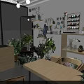 Cozy Specialty Store Interior With Lush Green Plants Shelves Tables Chairs And Decor Items