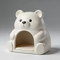 White Bear Shaped Pet Furniture House with Cozy Interior for Small Pets