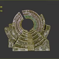 Modern Home Decorative Sculpture with Circular Step Design and Yellow Green Texture