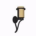 Black Wall Mounted Illuminated Lamp With Transparent Lampshade And Soft Light