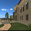 Stunning Garden Landscape Design With Luxury Villa Lush Trees Flowers And Waterfront