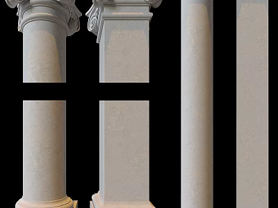 Ornate Roman Columns Classical Architectural Design With Decorative Capitals And Stone Material 3d model