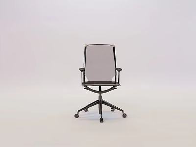 Modern Office Chair With Black Frame Mesh Backrest Armrests and Wheels 3d model