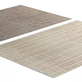 Modern Square Rug With Geometric Striped Pattern In Beige And Gray Neutral Tones 3d model