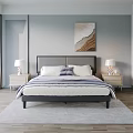 Modern Upholstered Double Bed With Cozy Bedding And Elegant Nightstands In Bright Comfortable Bedroom Interior