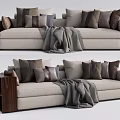 Modern Multiplayer Sofa Double Sofa Three-Seat Sofa 3d model