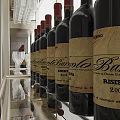 Modern Wine Cabinet with Metal Frame and Glass Doors for Wine Bottle Storage