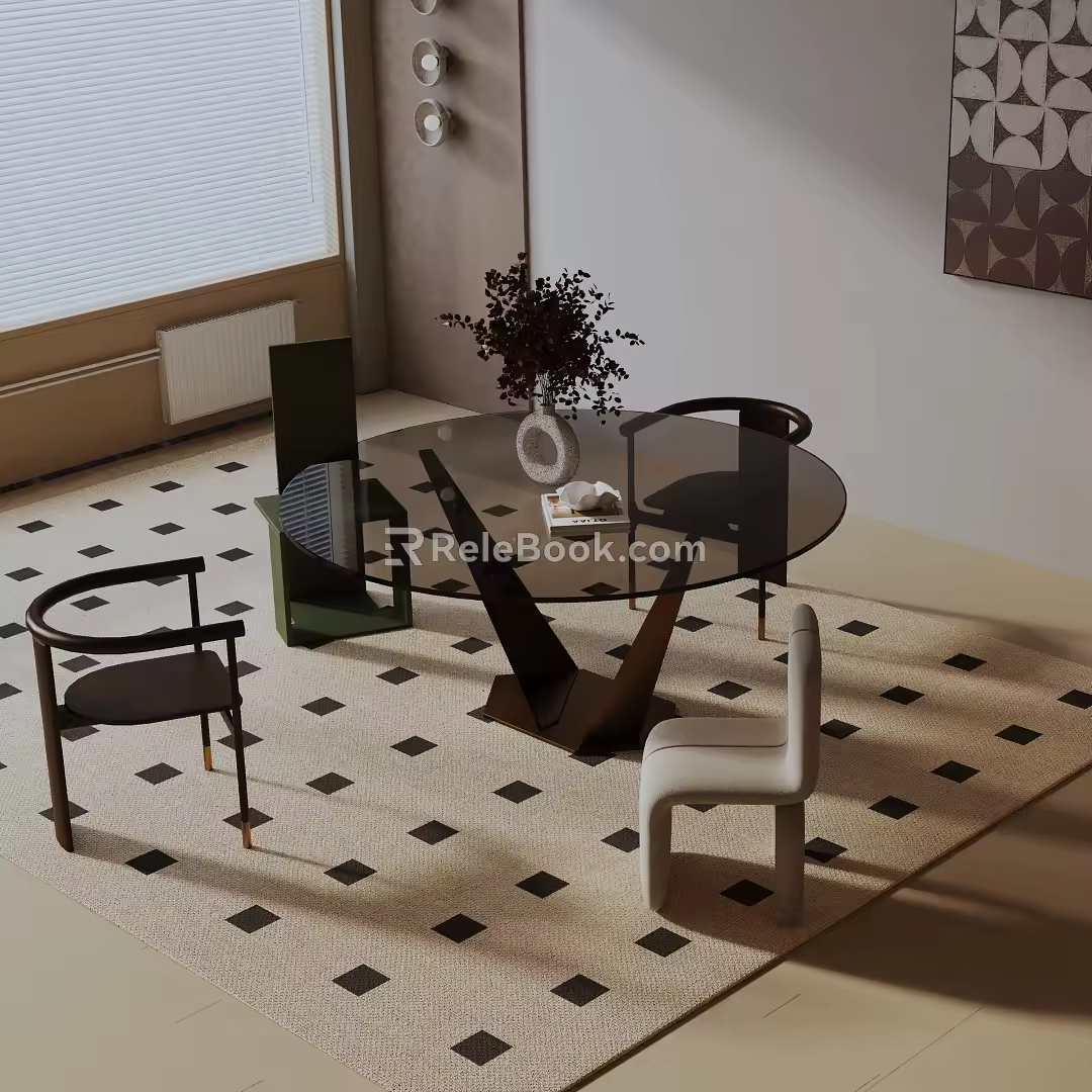 Modern dining table 3d model