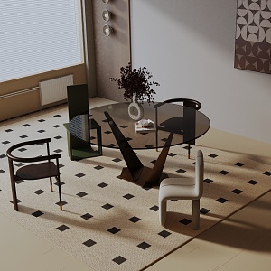 Modern dining table 3d model