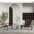 Modern leisure table and chair combination leisure chair corner combination 3d model