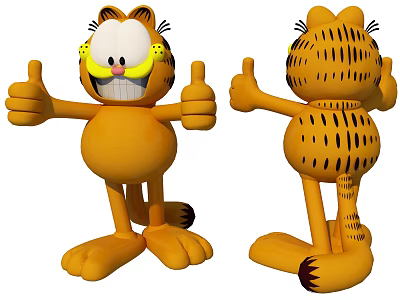 Modern Game Character Garfield Action 3d model Modern Game Character Garfield Action 3d model