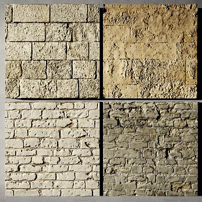 Textured Stone And Brick Feature Wall Design Ideas For Interiors 3d model