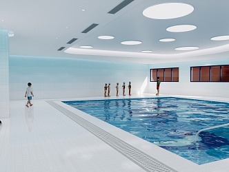 modern swimming pool kindergarten swimming pool 3d model