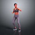 Woman Practicing Boxing Moves In Gray Sports Bra Tight Leggings And Sneakers