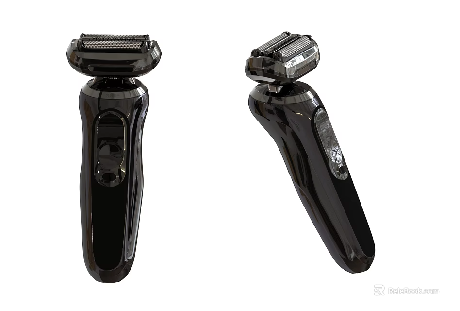 Bathroom Accessories Two Black Electric Shavers with Modern Sleek Design and Ergonomic Handle 3d model 