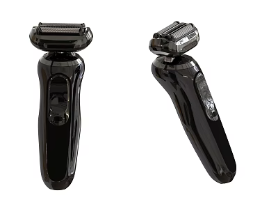 Bathroom Accessories Two Black Electric Shavers with Modern Sleek Design and Ergonomic Handle 3d model