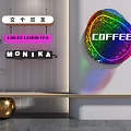 Colorful Coffee Shop Interior With LINLEE Lemon Tea Sign And MONIKA Branding