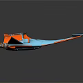 Futuristic Spacecraft With Blue And Orange Design Multiple Engines And Aerodynamic Wings