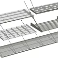 Multiple Styles of Modern Metal Awnings with Grid Patterns and Sturdy Brackets