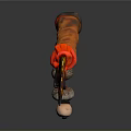 Decorative Flame Patterned Knife With Orange Red Handle And Sharp Blade
