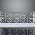 Scenic View With Ornate White Iron Railing Featuring Decorative Patterns And Reflection 3d model