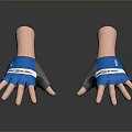 Blue And Gray Half Finger Cycling Gloves With Good Feel Brand Logo