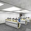 Modern Monitoring Room Console Office Desk and Chair Computer Workbench Luminous Steel Operation Desk Command Technology Middle Control Table Staff Table Baking Paint Conference Table Training Negotiation Table Science and Technology Sense Furniture 3d model