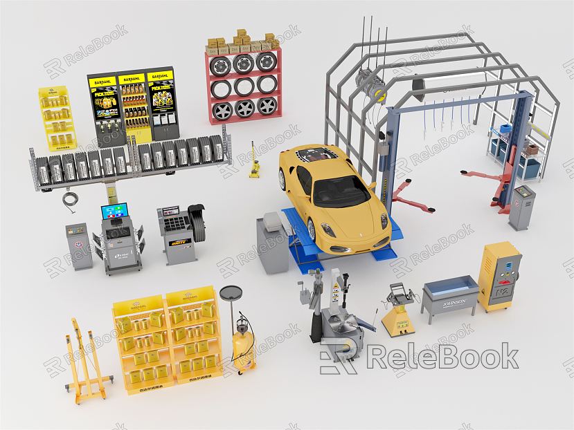 Modern car repair equipment model