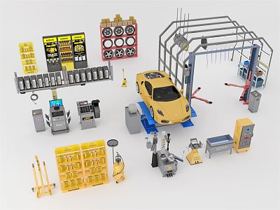 Modern car repair equipment model